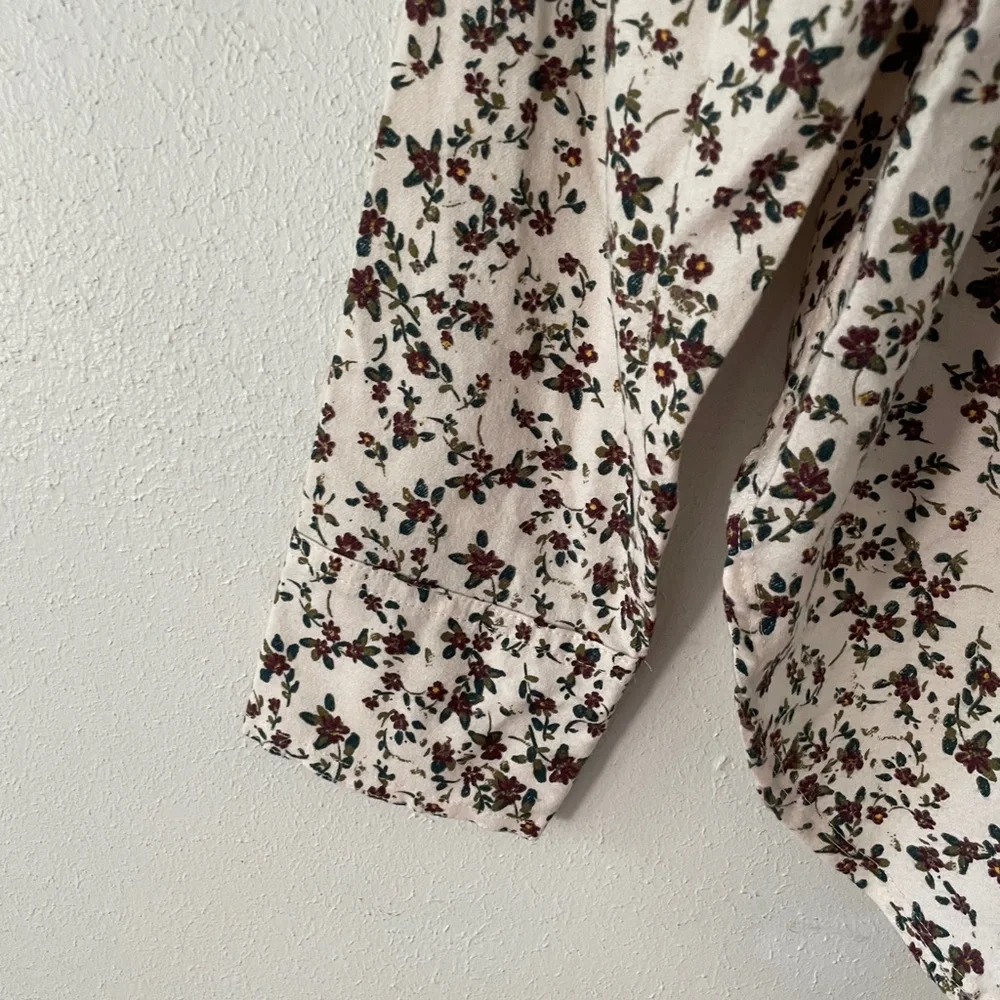 Free People Early Morning Ditsy Floral Flannel Button Up Shirt